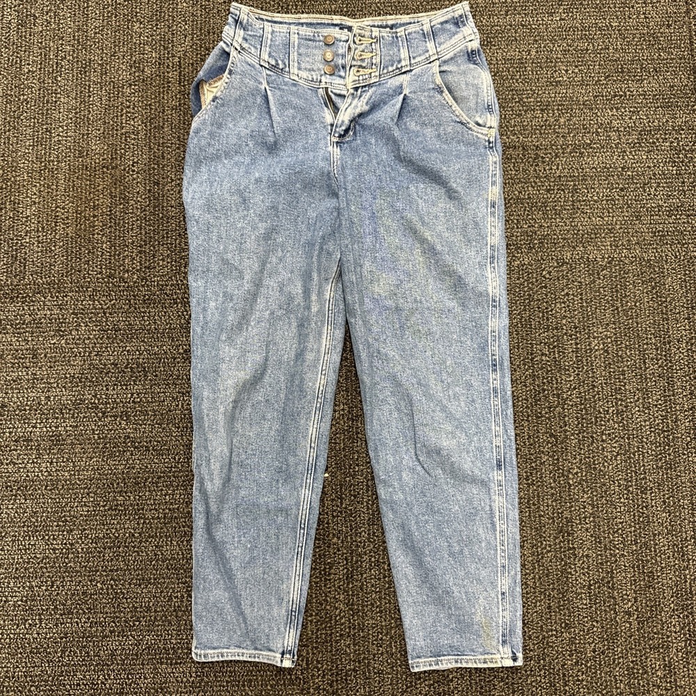 Hollister Ultra High Rise 80s Mom Jeans Size 26 Blue Vintage Retro Casual Denim